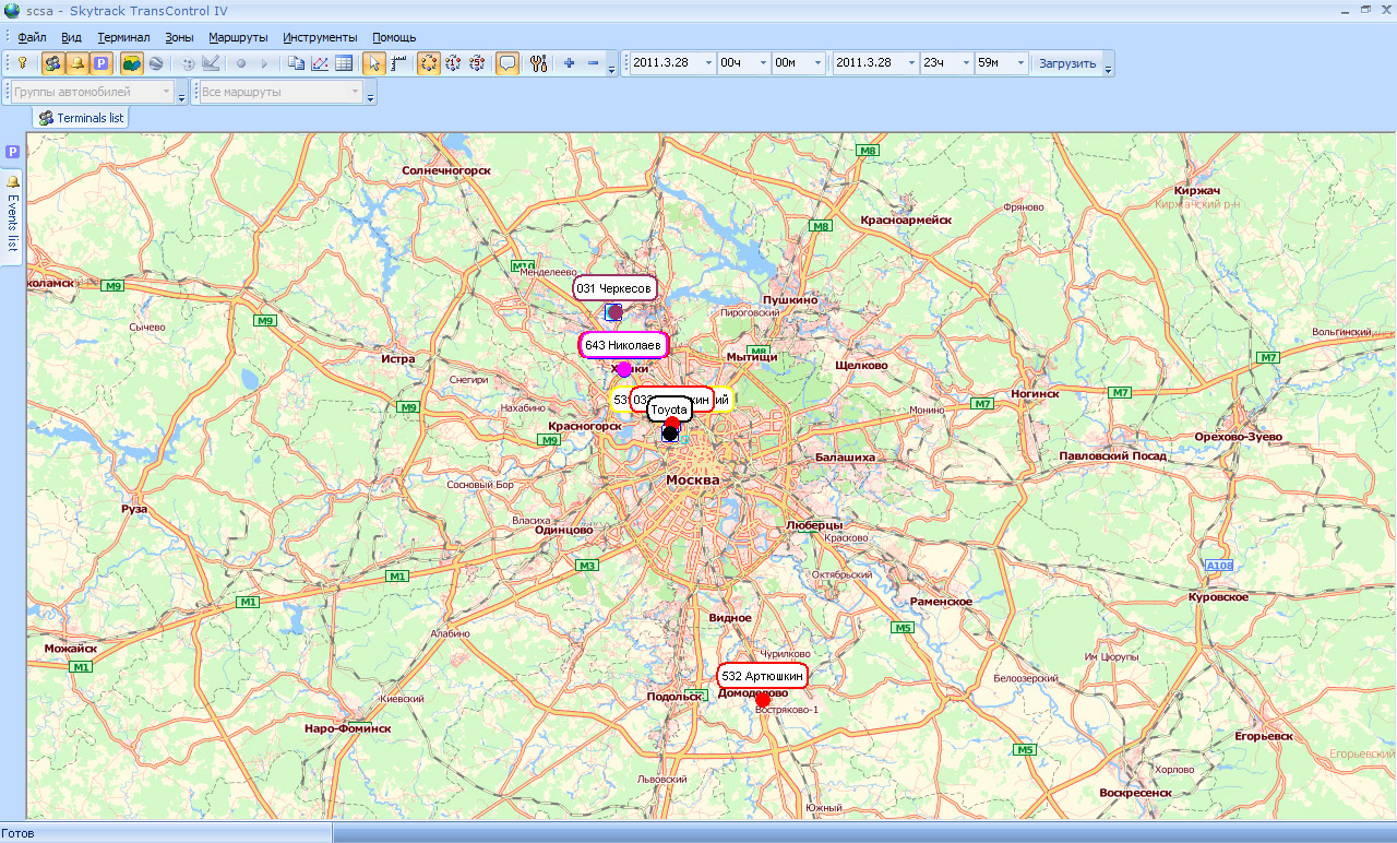 Контроль транспорта